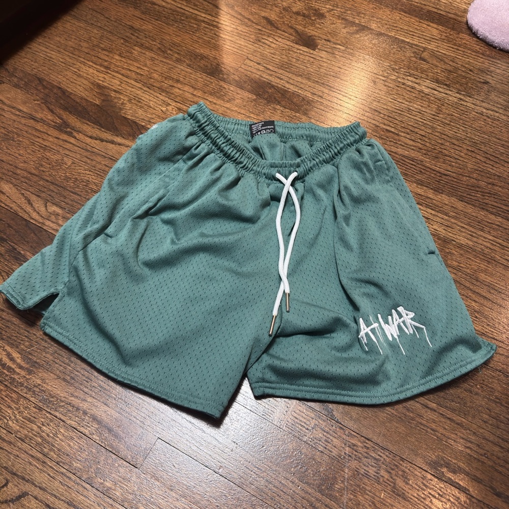 At war Teal Mesh Athletic Shorts